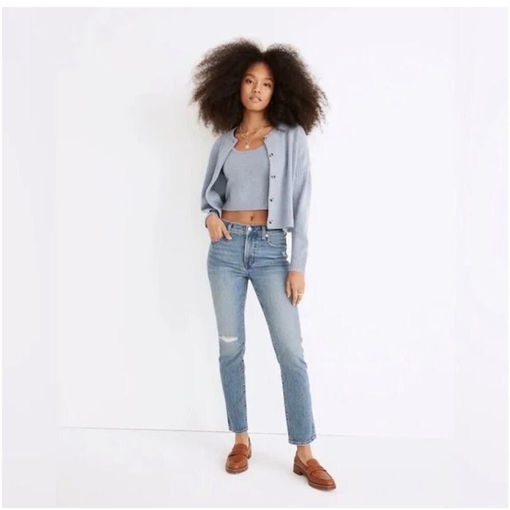 The Mid-Rise Perfect Vintage Jean in Ainsdale Wash: Knee-Rip Edition, Size 25